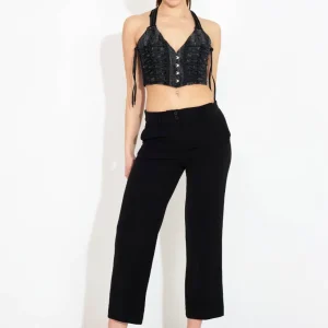 CALLIE CROP BYXA - Black