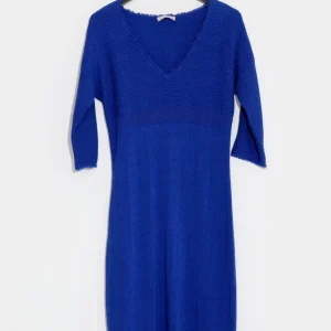 KNITTED DRESS - Blå