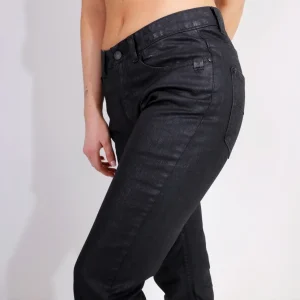 SUPER STRETCH COATED JEANS - Svart