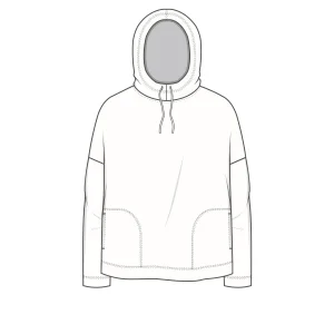 Hoodie i ull med bomull invändigt - 14014