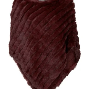 Pälsponcho Burgundy