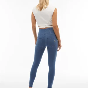 WR.UP Push-Up High Waist Skinny Denim Jeans - Denim Light Blue - Blue Seam
