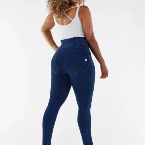 WR.UP Curvy Push-Up High Waist Skinny Denim Jeans - Denim Dark Blue - Blue Seam