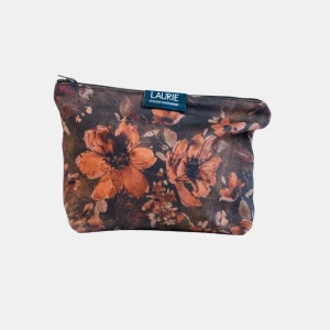 Beauty Bag - Brown Flower Print