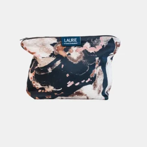 Beauty Bag - Black Flower Print