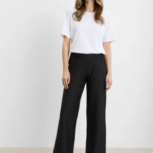 Donna Loose Jersey - Short Length - Black Stripe Brushed