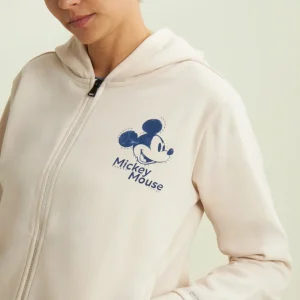 Women's zip hoodie with Mickey Mouse graphics