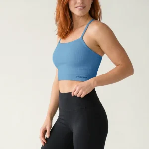 Seamless Sport Top Medium Support Ribbed - Ashleigh Blue