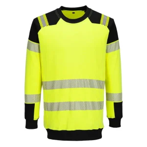 Flamsäker sweatshirt FR707 - svart/varsel - klass 2