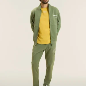 Full-zip sweatshirt and hoodie with tone-on-tone details - Hedge Green