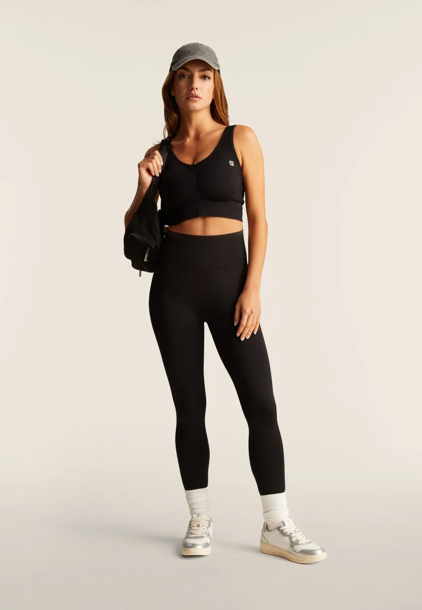 Seamless Push-Up Super High Waist Skinny 7/8 Leggings - Black - Bild 4