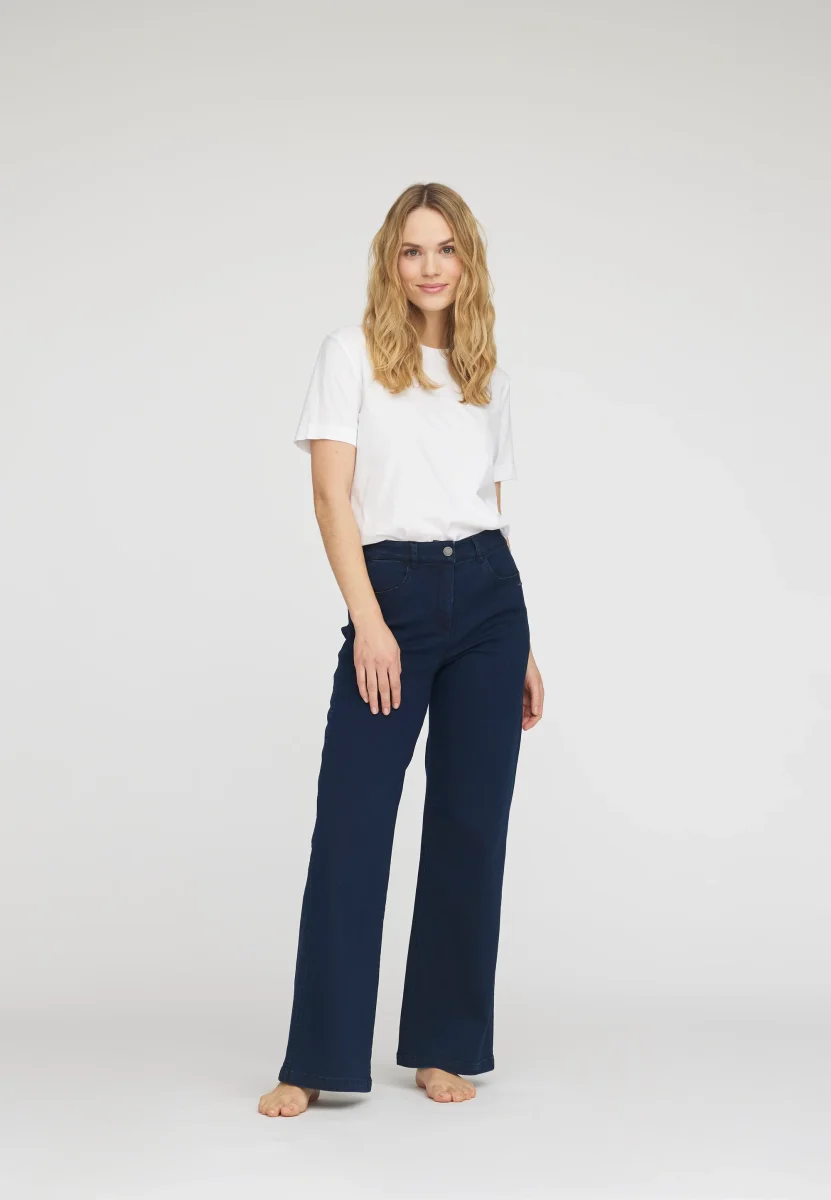 Serene 5-pocket Loose - Medium Length - Dark Blue Denim - Bild 4
