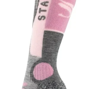 Skidstrumpor rosa/grå