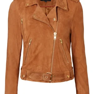 HOLLIES Taylor Suede Jacket Congac