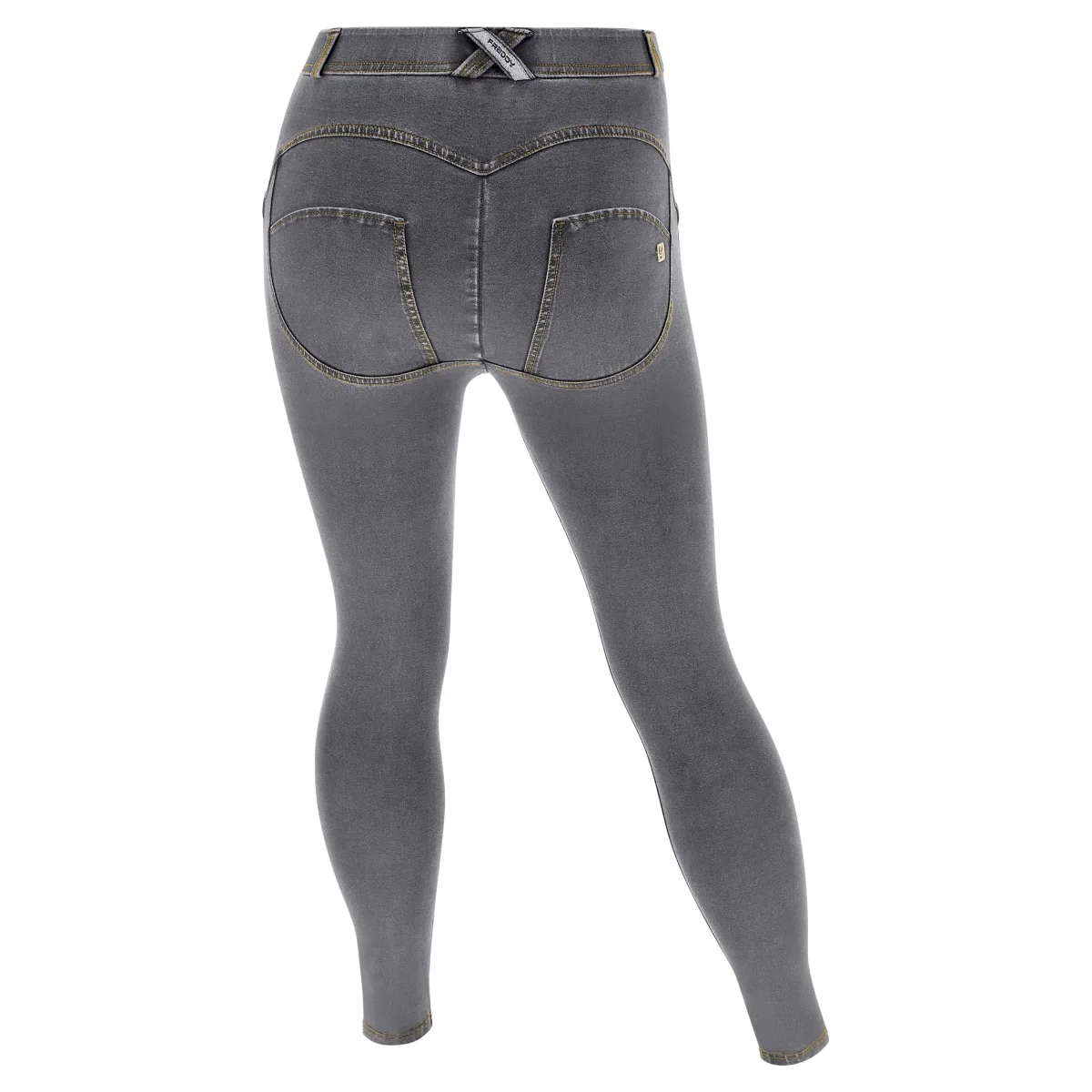 WR.UP Curvy Push-Up Regular Waist Skinny Denim Jeans - Denim Gray - Yellow Seam - Bild 3