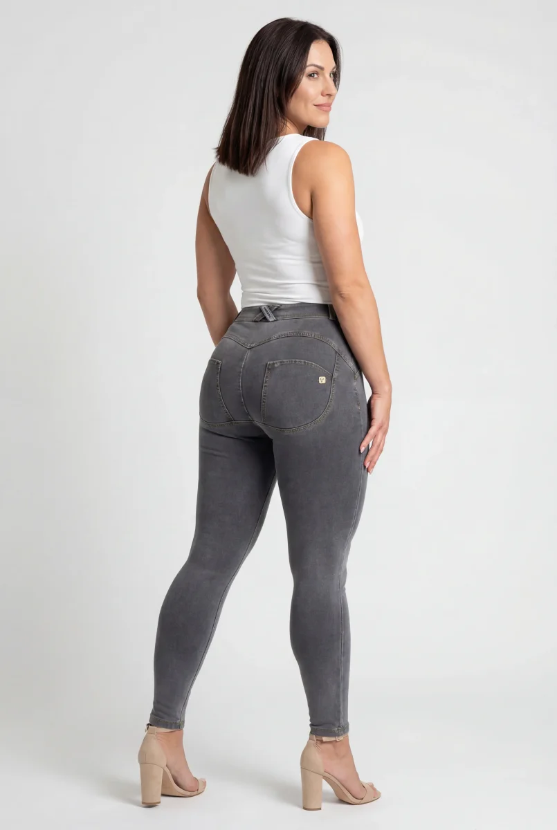 WR.UP Curvy Push-Up Regular Waist Skinny Denim Jeans - Denim Gray - Yellow Seam - Bild 2