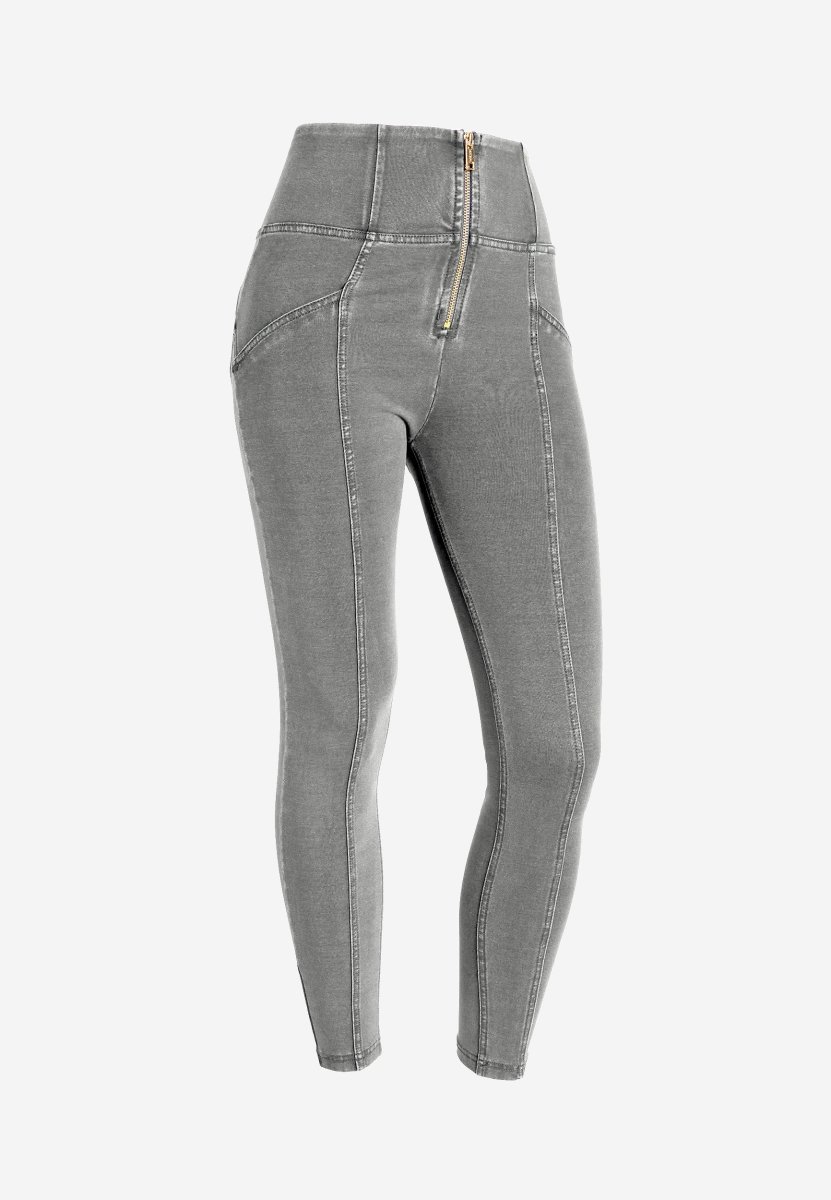 WR.UP Push-Up High Waist Skinny 7/8 Denim Jeans With Front Seam - Denim Gray - Black Seam - Bild 4