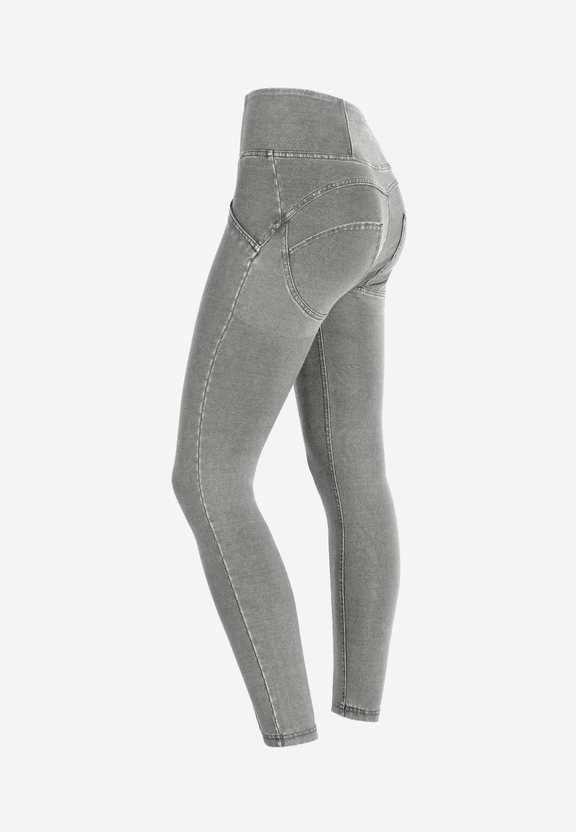 WR.UP Push-Up High Waist Skinny 7/8 Denim Jeans With Front Seam - Denim Gray - Black Seam - Bild 5