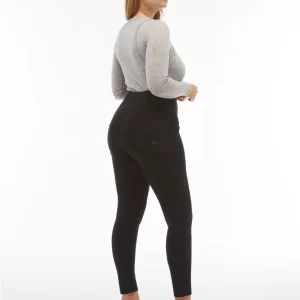 WR.UP Push-Up High Waist Skinny 7/8 Denim Jeans With Front Seam - Denim Black - Black Seam