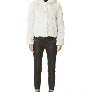 HOLLIES Celine Pälsjacka Rabbit off white /Light Beige