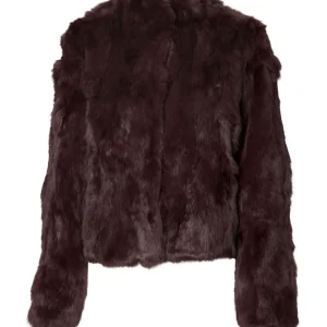 HOLLIES Amanda Pälsjacka Rabbit Burgundy