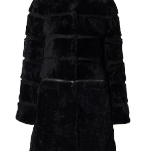 HOLLIES Corinne Lambfur Patchwork Svart