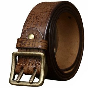 Cowboybälte i brett läder