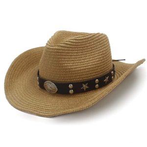 Cowboyhatt av äkta halm