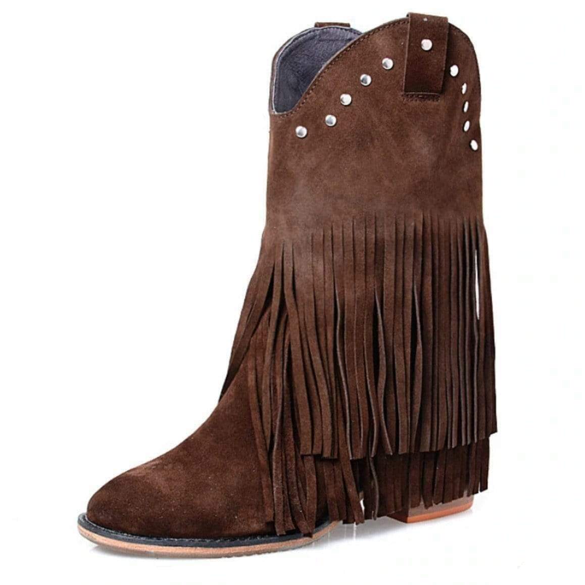 Cowboyboots i mocka för damer
