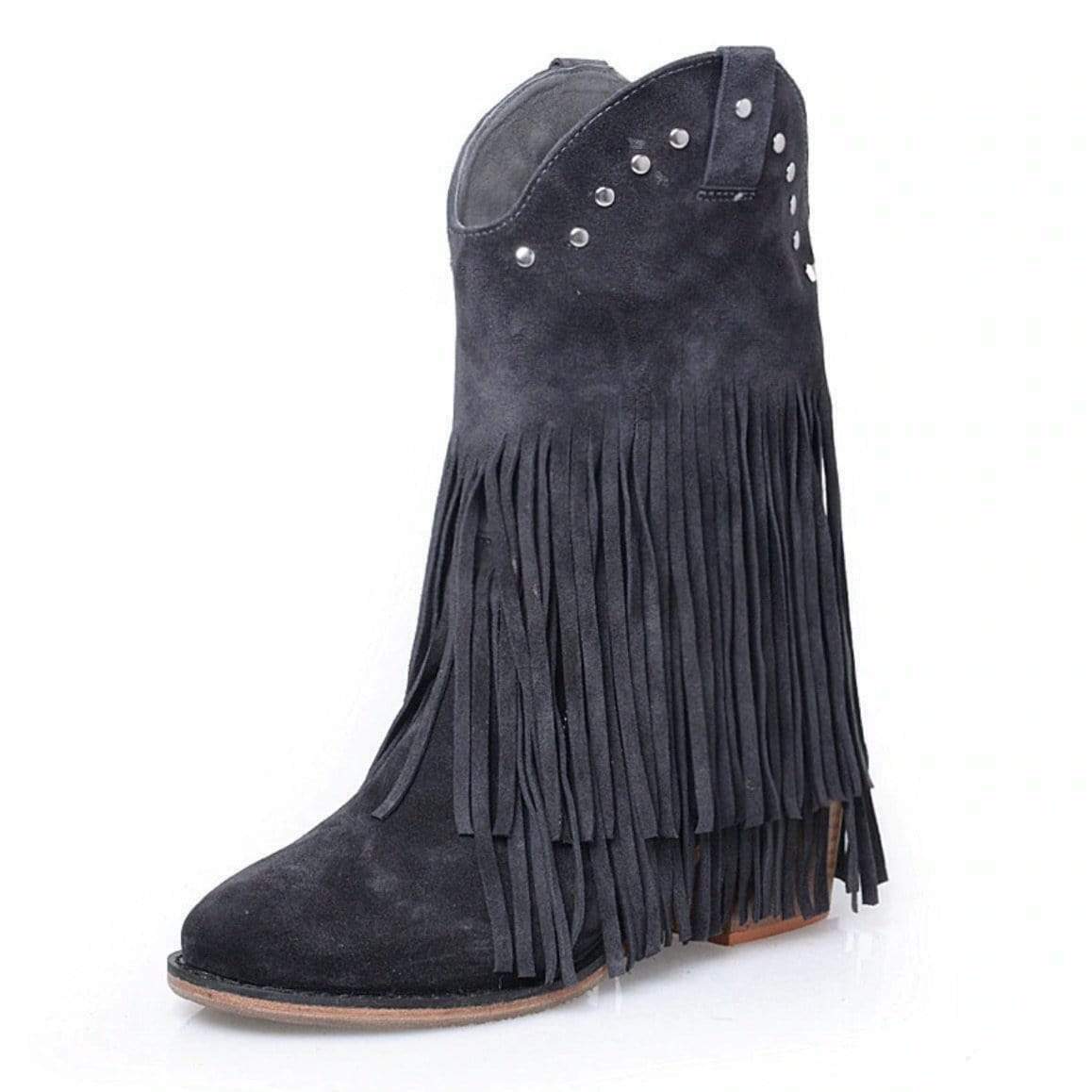 Cowboyboots i mocka för damer - Bild 3