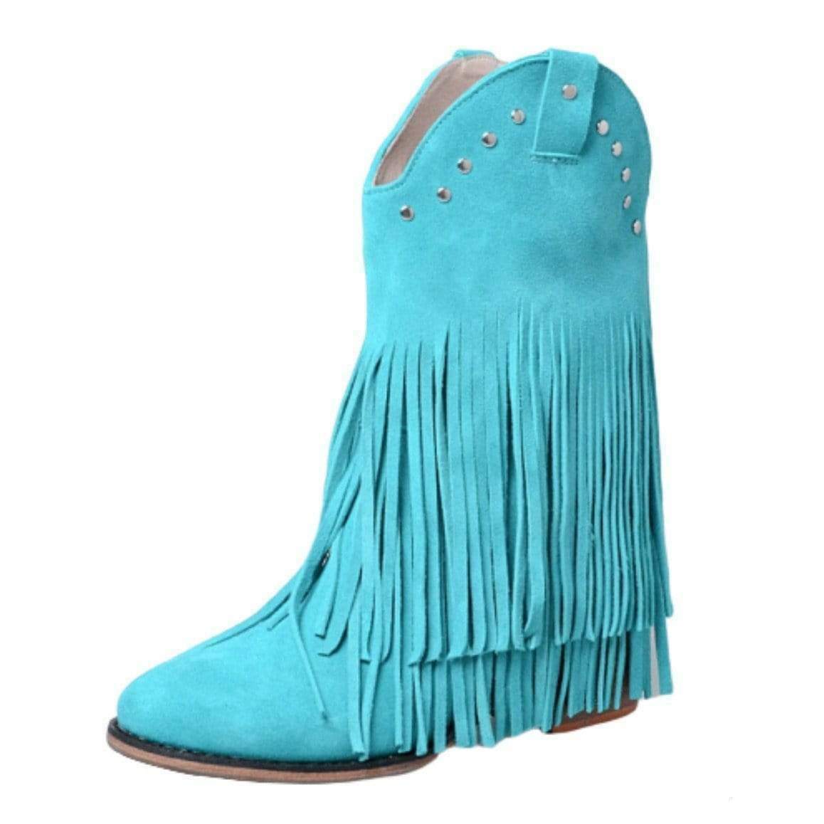 Cowboyboots i mocka för damer - Bild 4