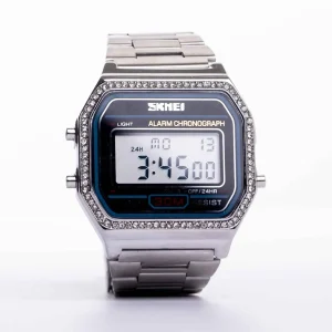 Digital damklocka silver
