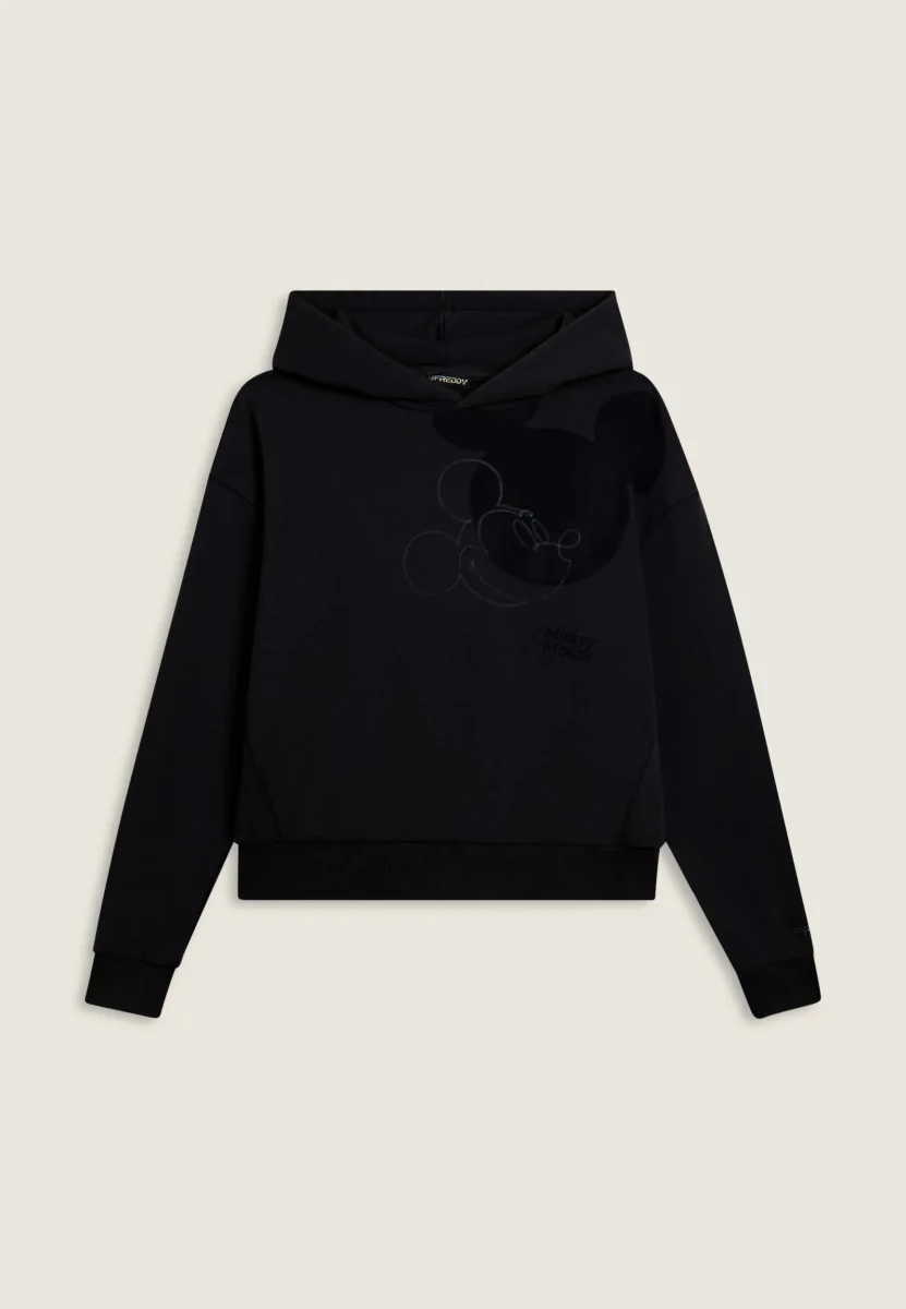 Hoodie French Terry Ribbed - Black - Bild 2