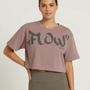 Women's cropped T-shirt - Flow Pink