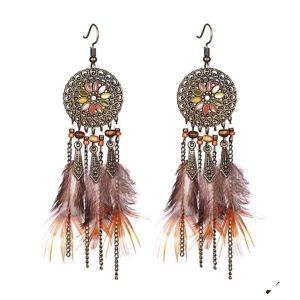 Indian Fjädrar Western Örhängen
