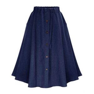 Lång kjol i denim med westernstil