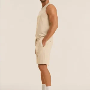 Stretch jersey shorts with breast pocket - White Swan